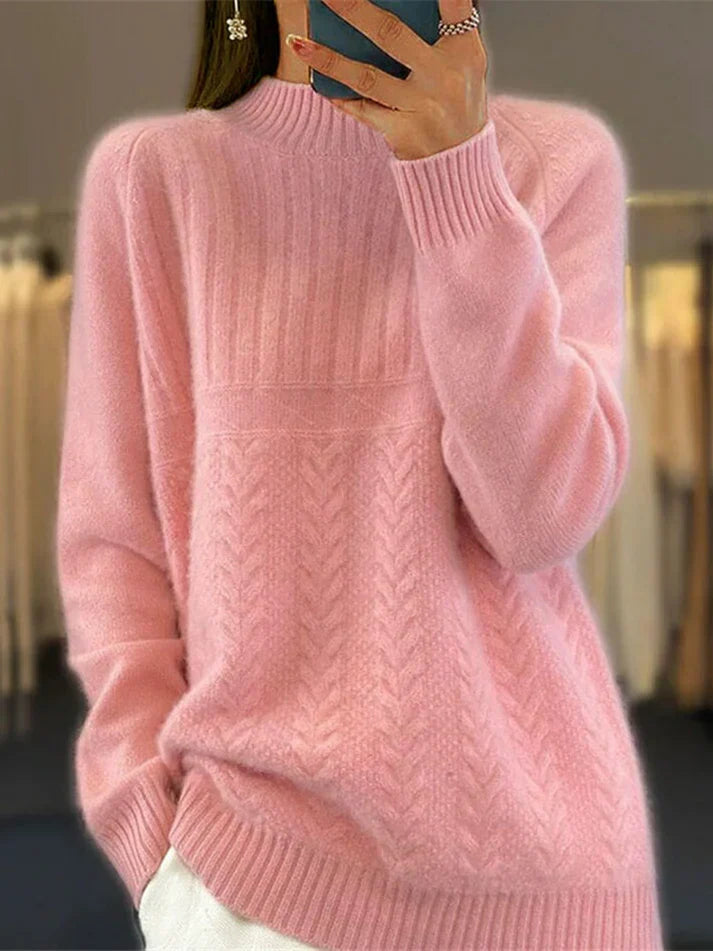 Hoher Hals Gerippt Pullover – Mavelle