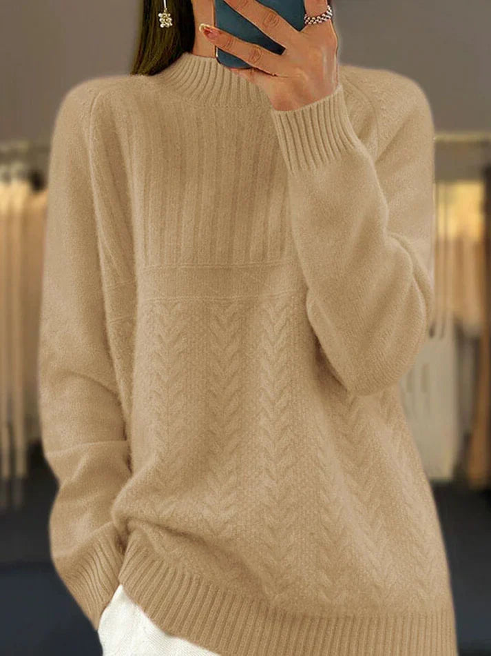 Hoher Hals Gerippt Pullover – Mavelle