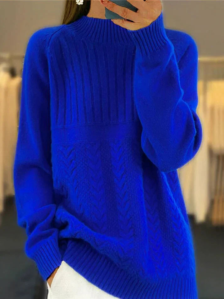 Hoher Hals Gerippt Pullover – Mavelle