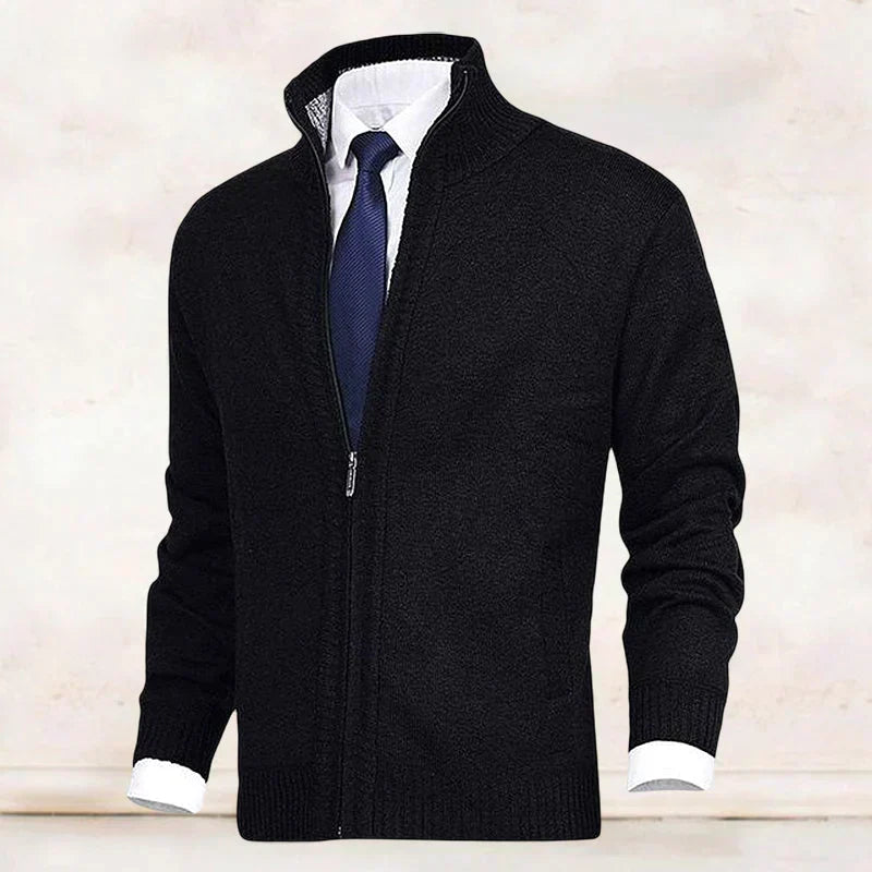 Echoarchiv | Strickjacke mit Stehkragen und Reißverschluss