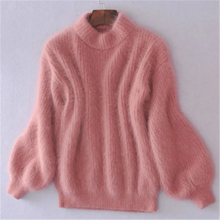 Echoarchiv - Lockere gestrickte einfarbige Pullover - Vintage Angora Pullover