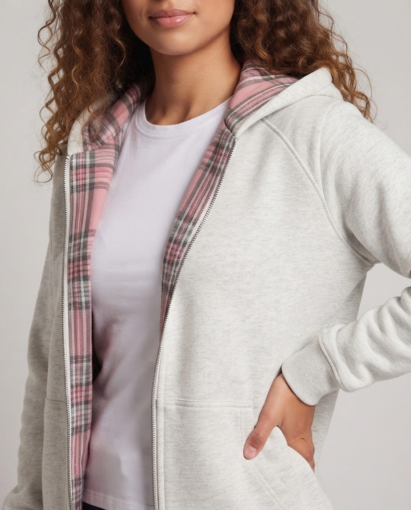 Damen Kapuzenjacke mit Karomuster Echo Archiv