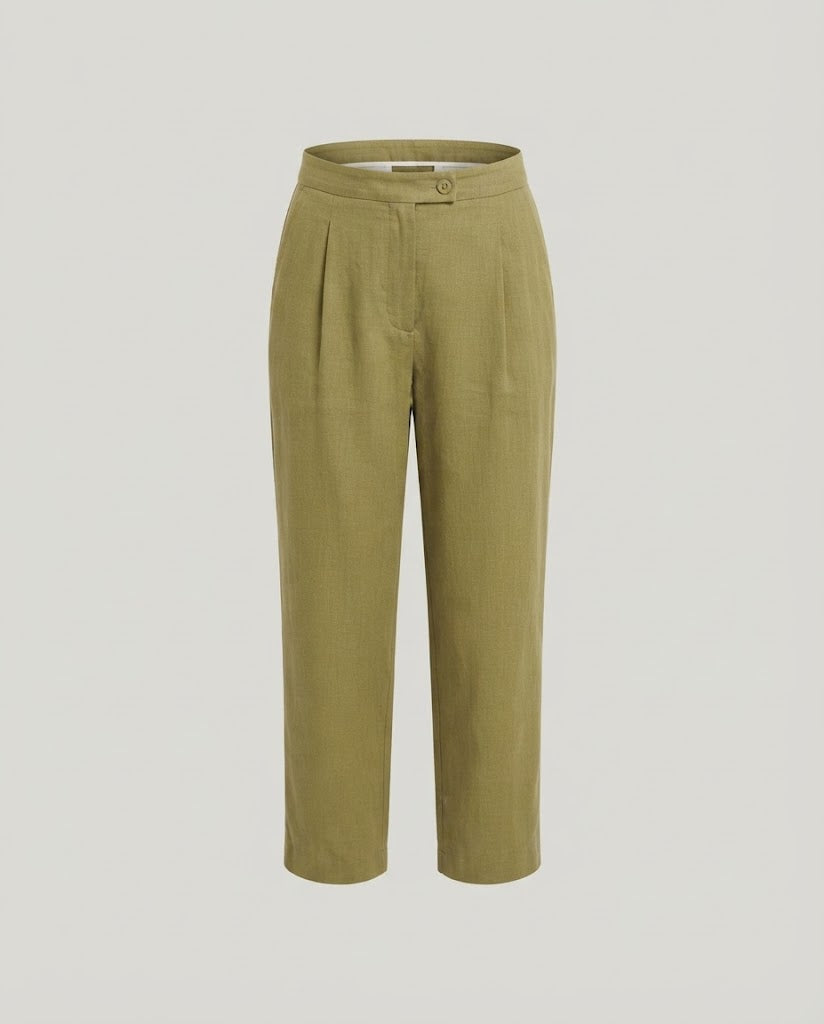 Damen High-Waist Culotte-Hose mit weitem Bein und Bügelfalte Echo Archiv