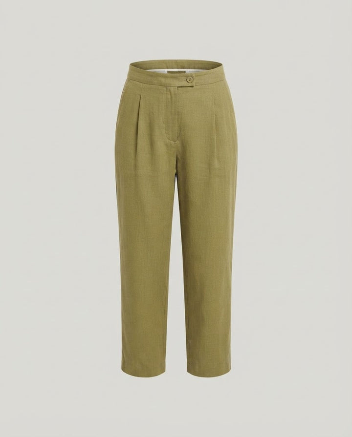 Damen High-Waist Culotte-Hose mit weitem Bein und Bügelfalte Echo Archiv