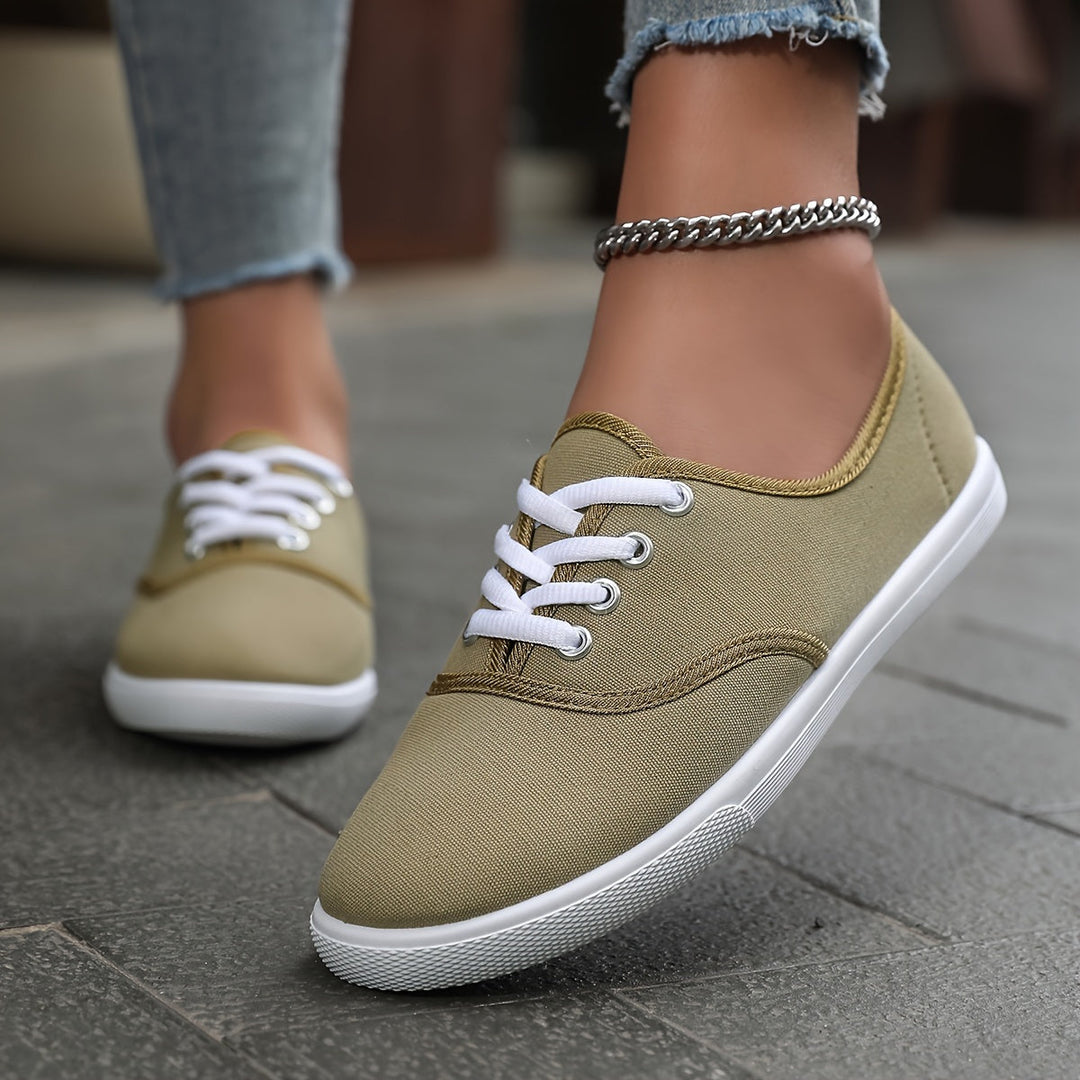 Echoarchiv | Bequeme Niedrige Canvas Schnürschuhe