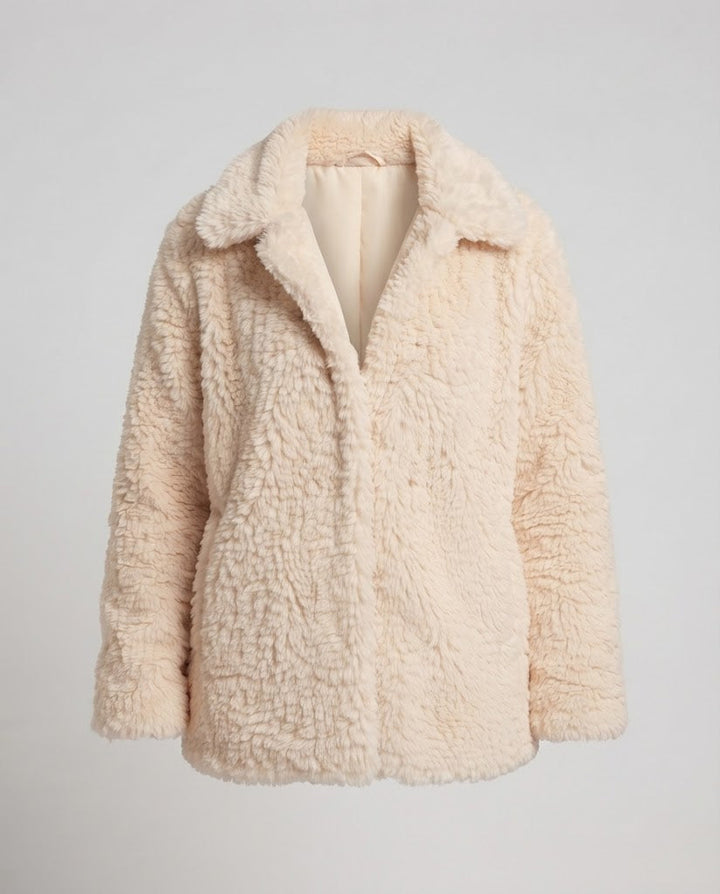 Damen Oversize Kunstfell-Mantel mit Teddy-Finish und warmem Futter Echoarchiv