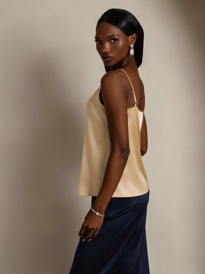 Echoarchiv | Seide Entspannt Spaghettiträger Camisole Top