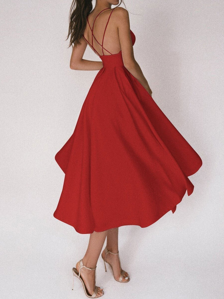Echoarchiv | Elegantes Midi-Kleid mit Trägern für Damen
