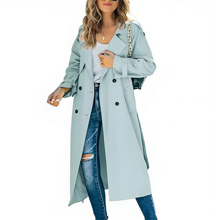 Eleganter zweireihiger Trenchcoat für Damen – Avérine