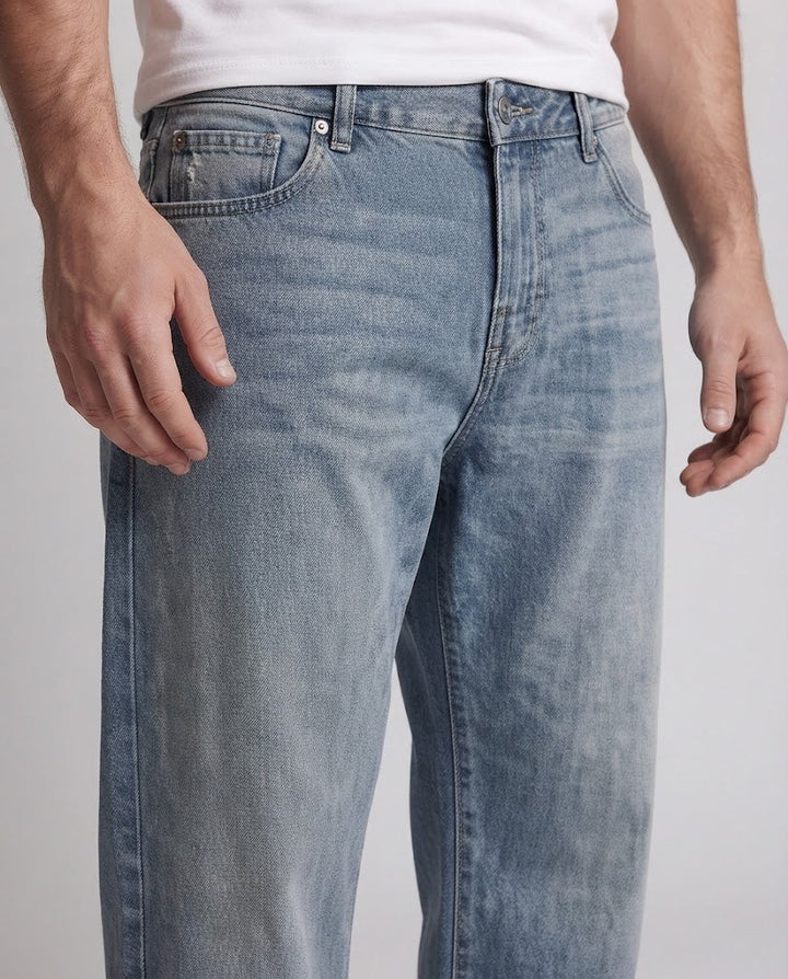 Herren Lässige Weitgeschnittene Denim-Hose Echo Archiv