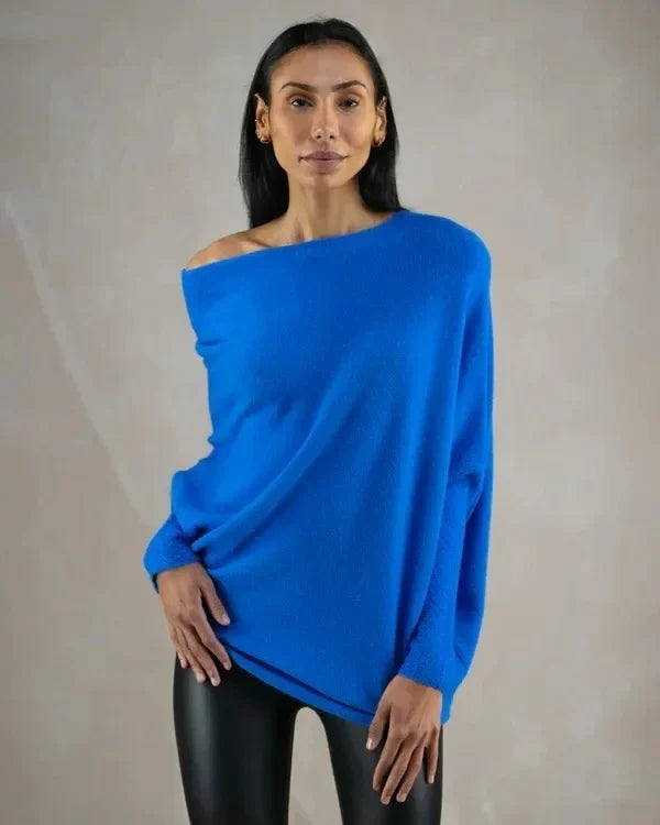 Asymmetrisch drapierter Pullover – Mavelle