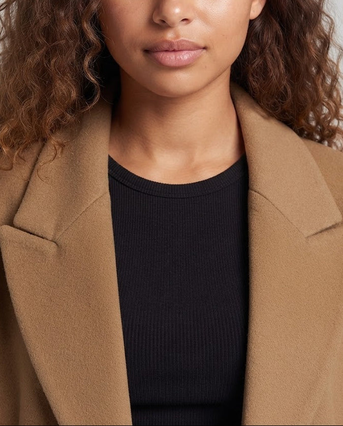 Damen Oversized Wolloptik-Mantel mit Schalkragen und aufgesetzten Taschen Echo Archiv