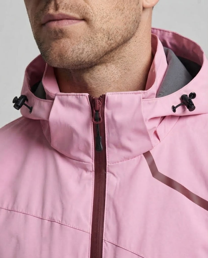 Herren Leichte Wasserdichte Outdoor-Jacke mit Kapuze und Winddichter Membran Echoarchiv