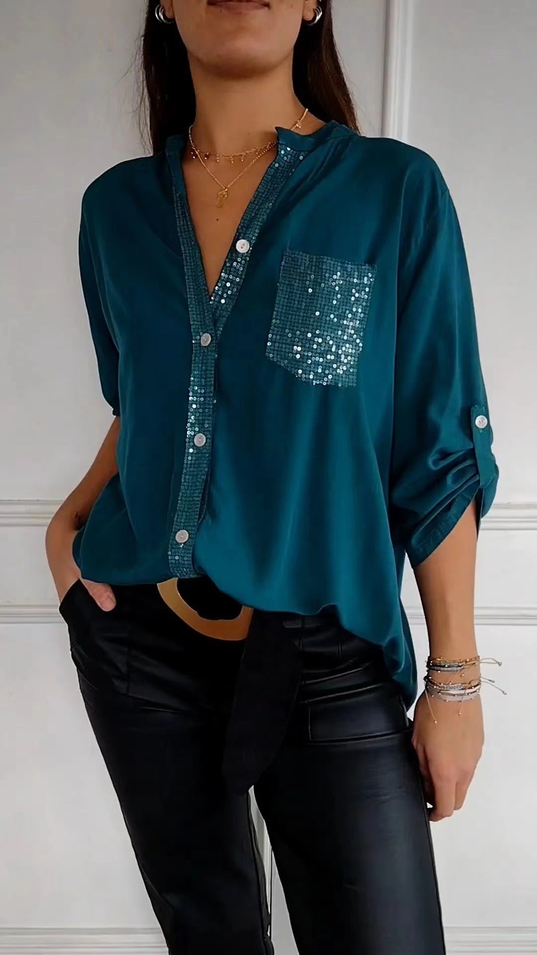 Echoarchiv | Glitzerbluse Mit Paillettentasche