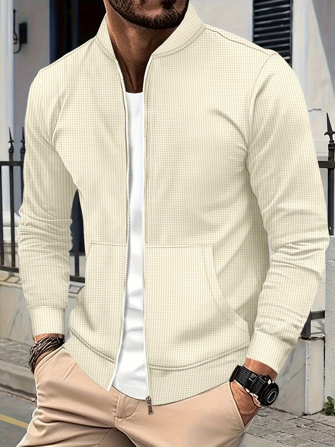 Elegante Jacke mit Reißverschluss Baumwollmischung Stilvoll und Bequem – Célinea