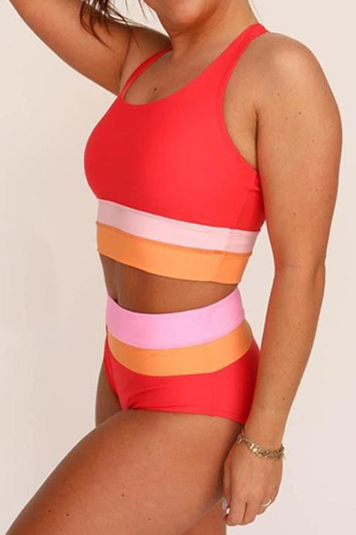 Echoarchiv | Madi Texturiertes Farbblock Bikini-Set