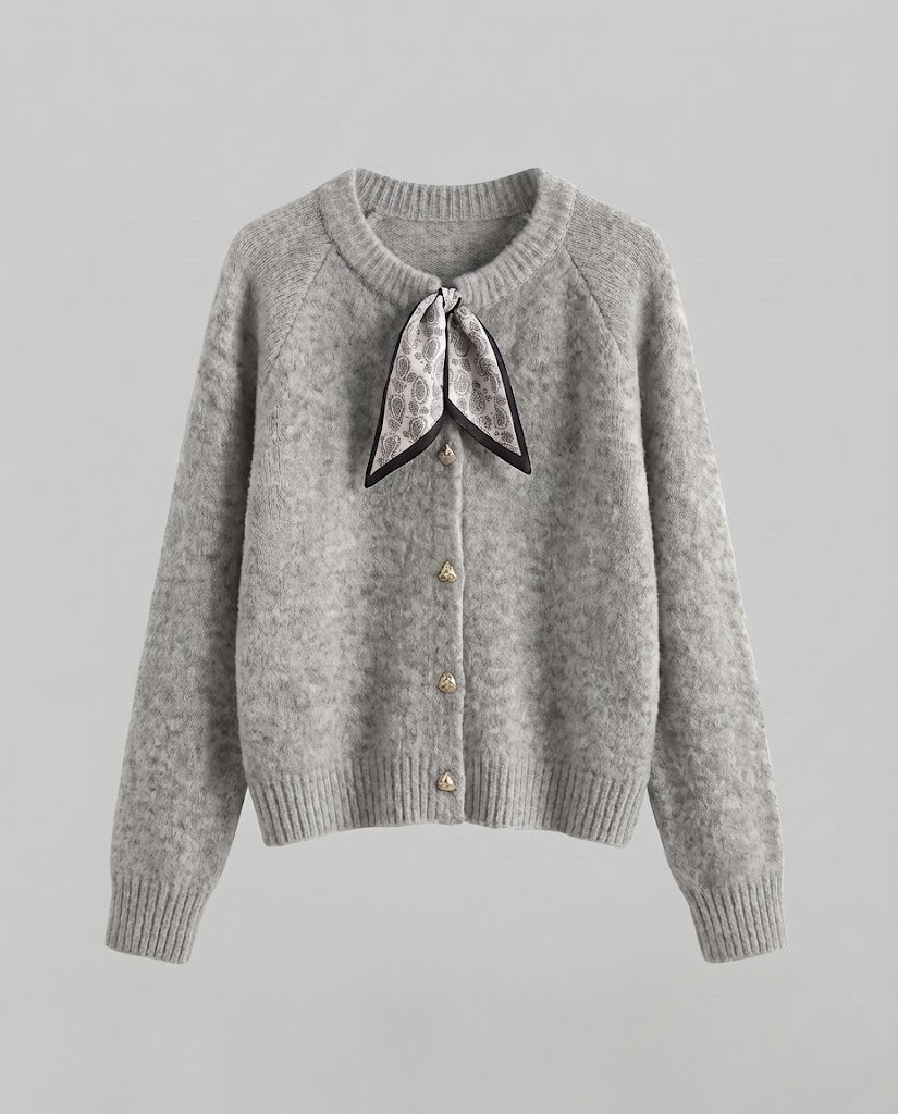 Damen Flauschiger Kurzcardigan mit Rundhalsausschnitt und Raglanärmeln Echo Archiv