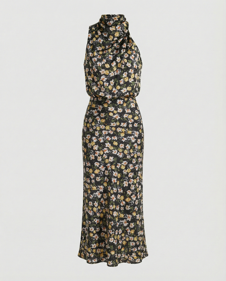 Glänzendes Langes Abendkleid mit Elegantem Schnitt | Echoarchiv
