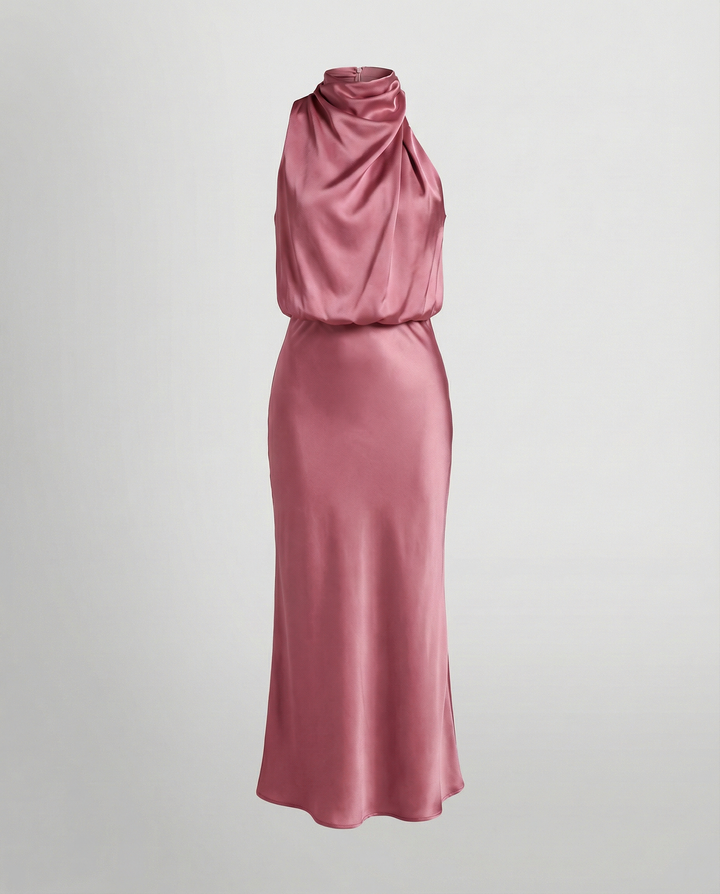 Glänzendes Langes Abendkleid mit Elegantem Schnitt | Echoarchiv