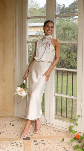 Echoarchiv | Satin ärmelloses Festkleid
