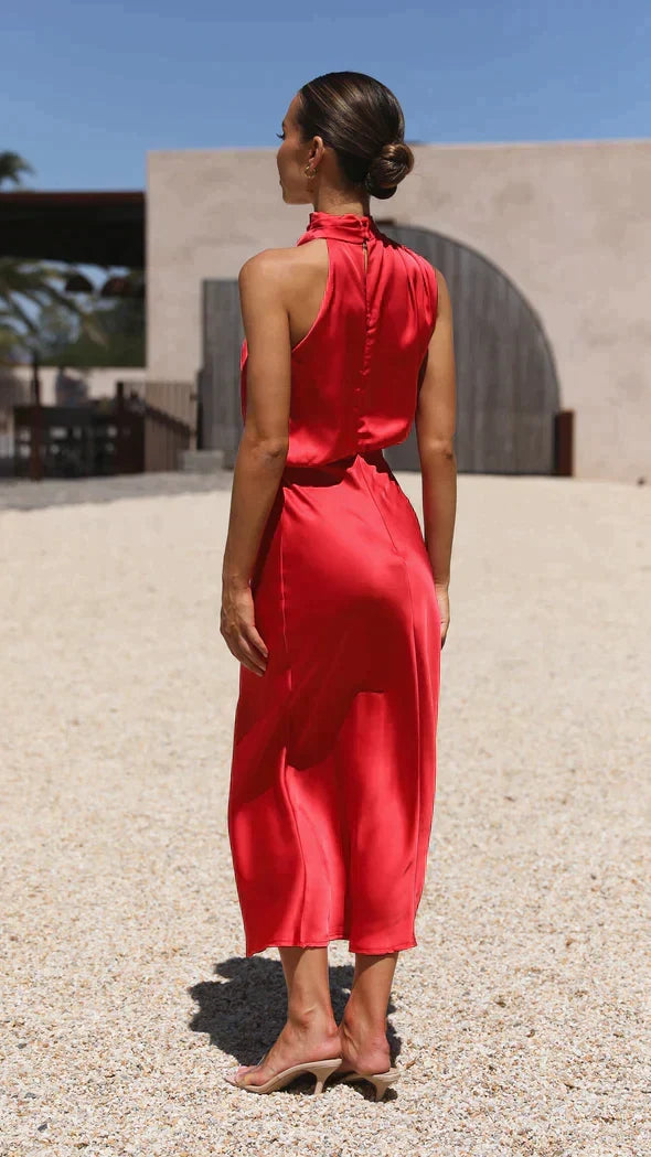 Echoarchiv | Satin ärmelloses Festkleid