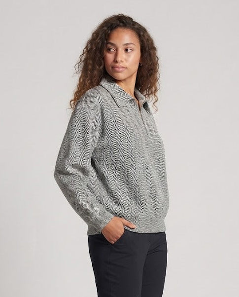 Damen Modische Oversized Bluse im Fischgrätmuster Echo Archiv