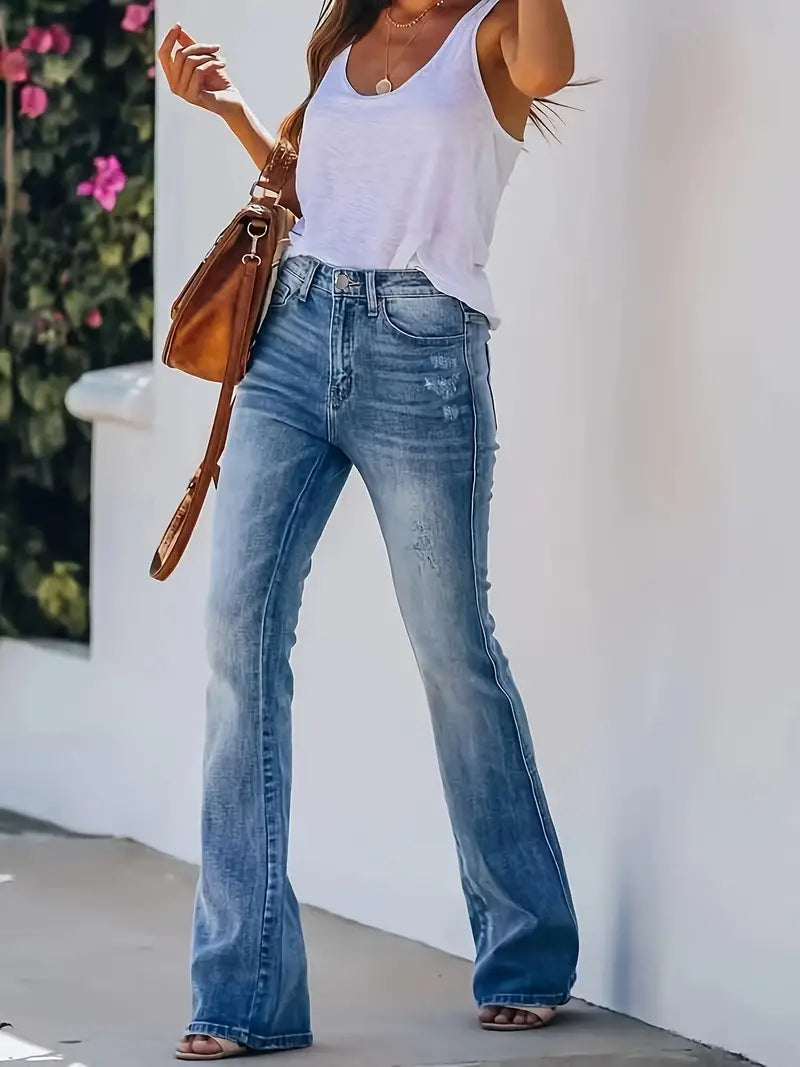 Gewaschene Bootcut-JEchoarchivns mit viel Stretch für Damen