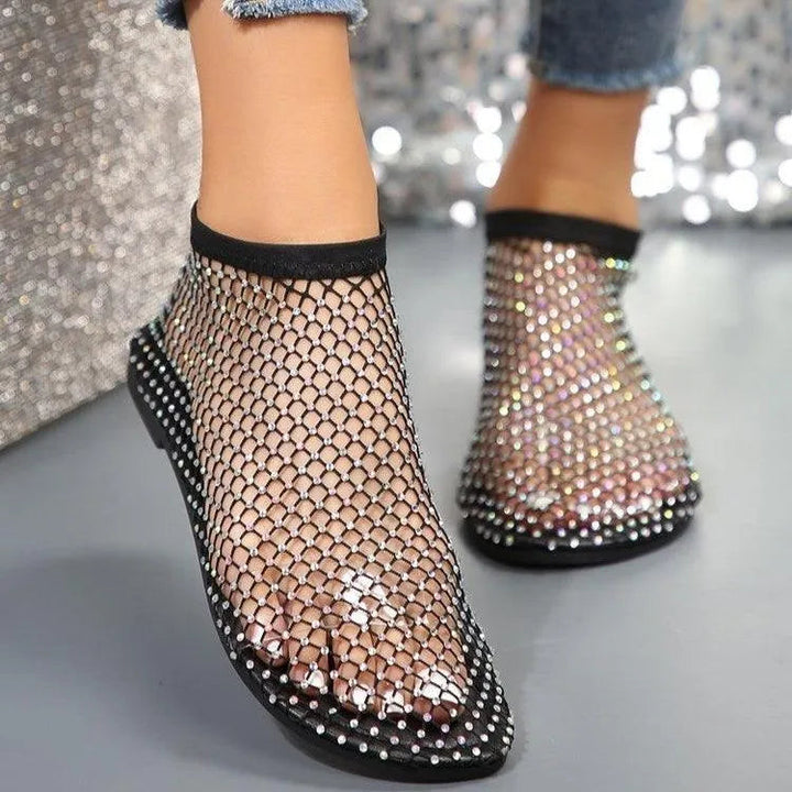 Echoarchiv | Flatsandalen mit Strass-Design