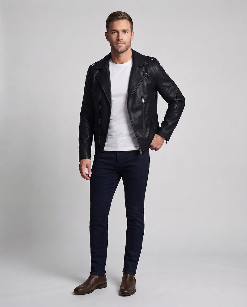 Herren Modische Bikerjacke Echo Archiv