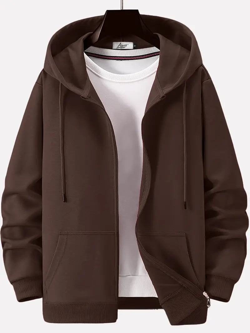 Echoarchiv - Lässiger Herbst Full Zip Hoodie mit Kordelzug für Männer