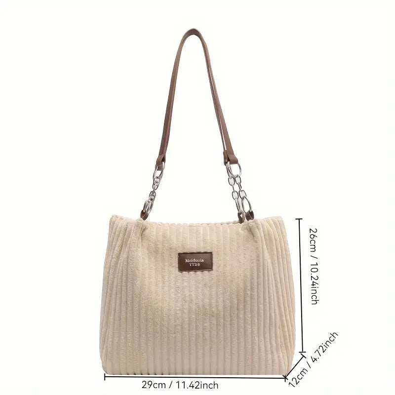 Cord Tote Bag für Damen Chic & Geräumig – Avelline