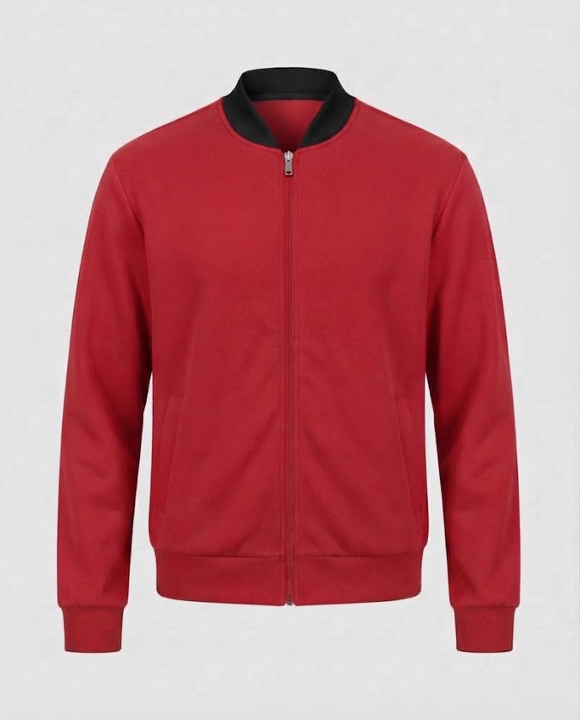 Herren Baumwollmischung Bomber Sweatjacke mit durchgehendem Reißverschluss und Seitentaschen Echoarchiv