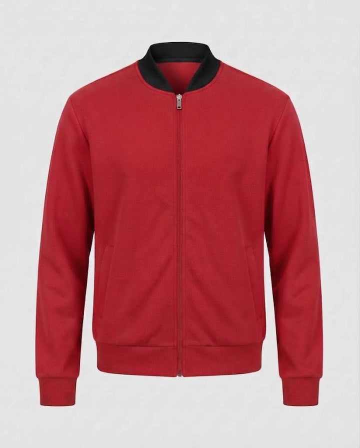 Herren Baumwollmischung Bomber Sweatjacke mit durchgehendem Reißverschluss und Seitentaschen Echoarchiv