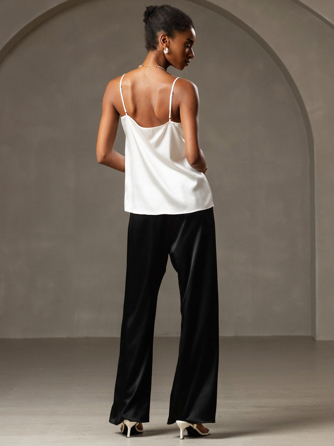 Echoarchiv | Seide Entspannt Spaghettiträger Camisole Top