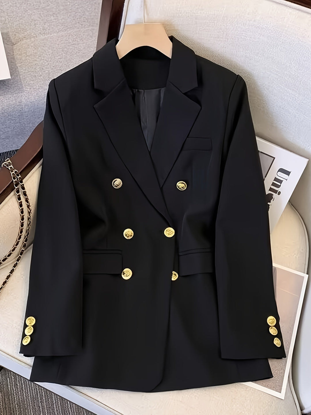Eleganter Business Slim Blazer mit goldenen Knöpfen Ideal für alle Jahreszeiten – Valéne