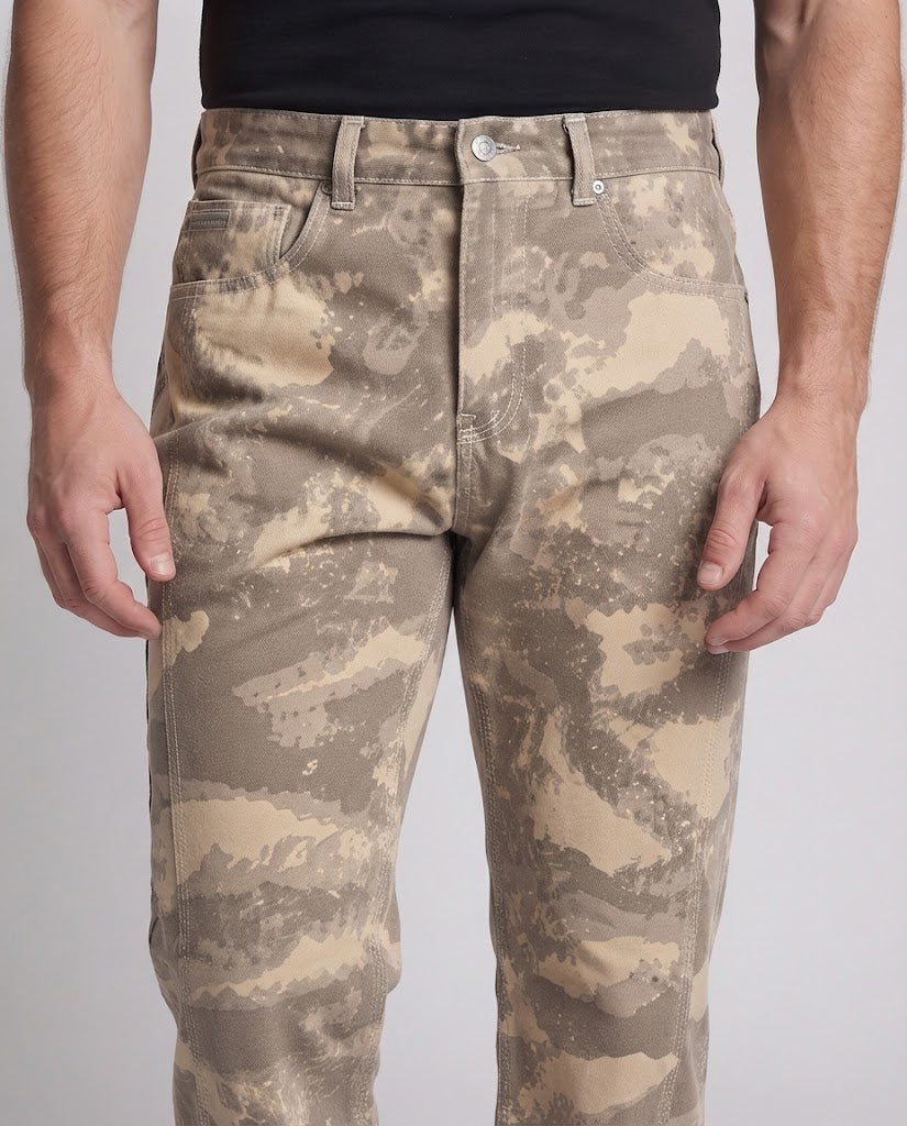 Herren Camouflage-Utility-Jeans im geraden Palazzoschnitt Echo Archiv