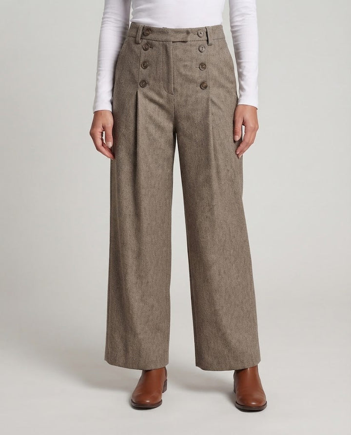 Damen elegante und bequeme weit geschnittene Stoffhose Echoarchiv