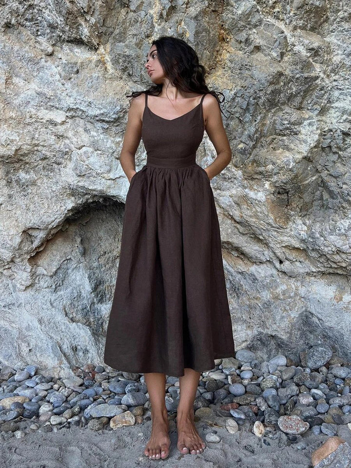 Langes Sommerkleid aus Baumwolle
