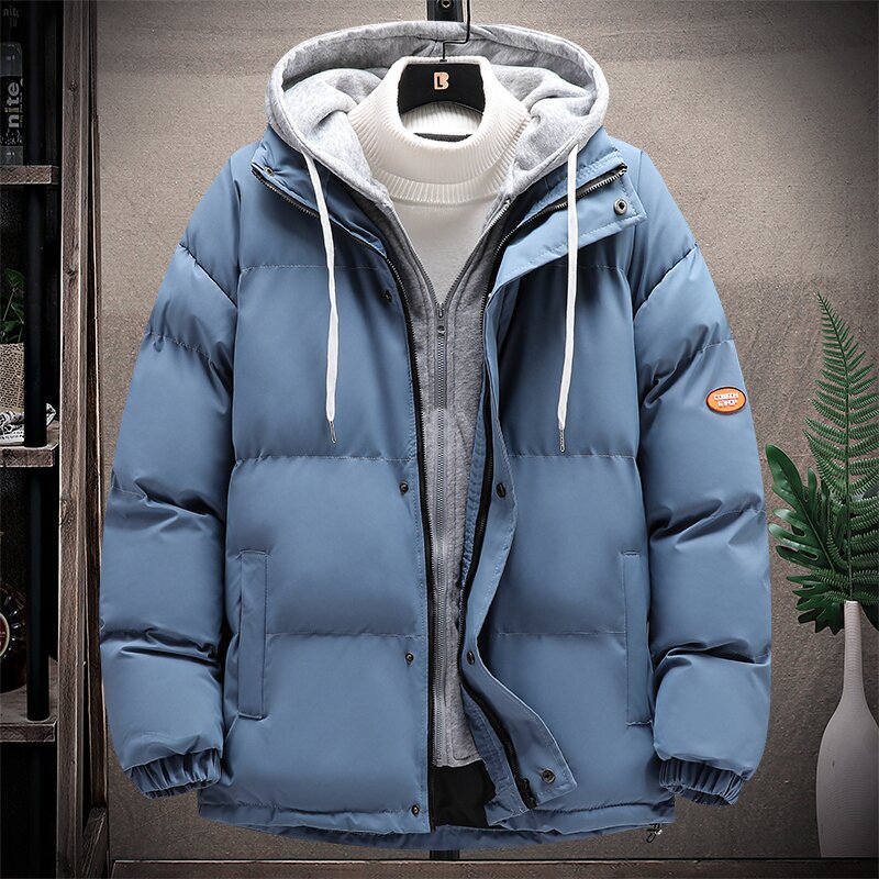 Modische, wattierte Herrenjacke im Lagen-Look