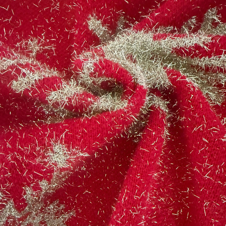 Festlicher Damen-Weihnachtspullover mit Rentier und Schneeflocken