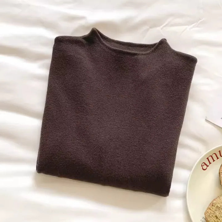Damen-Strickpullover mit Stehkragen, weiches Material