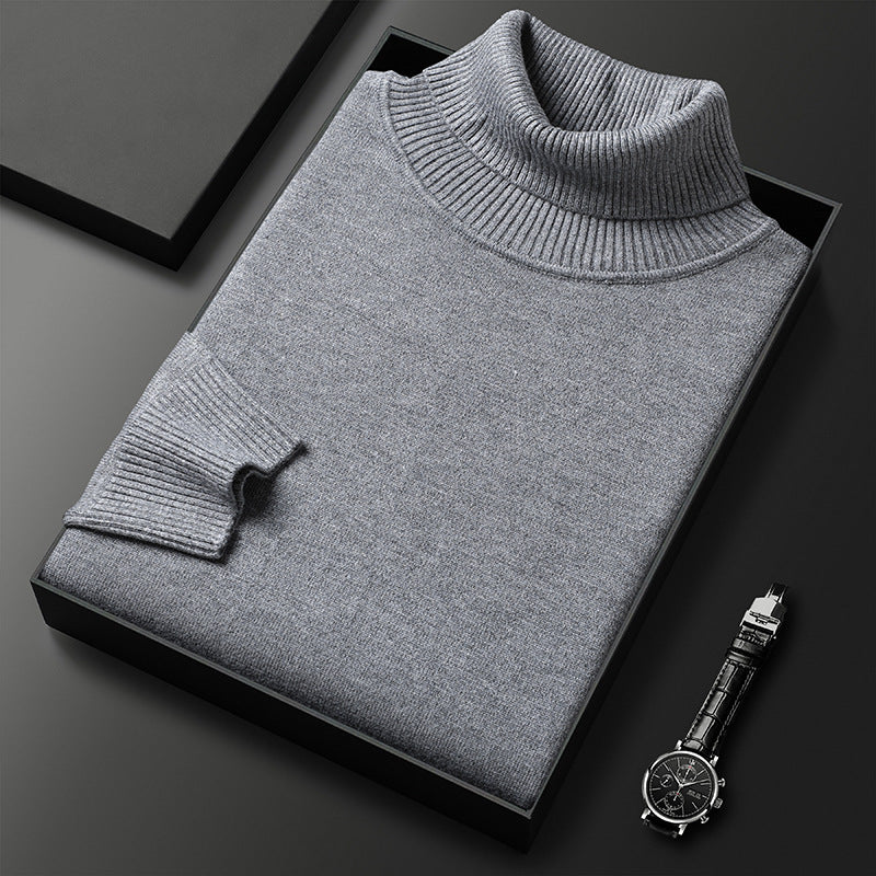 Warmer Herren-Rollkragenpullover, gestrickt