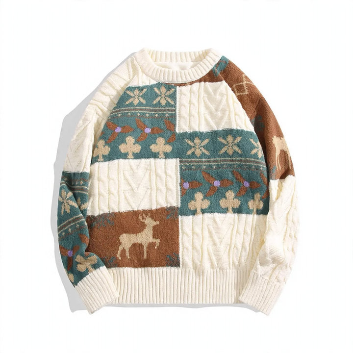 Gefütterter Strickpullover im japanischen Retro-Stil