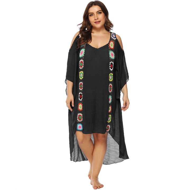 Damen mit floralem Stickdesign Strandüberwurf Echo Archiv