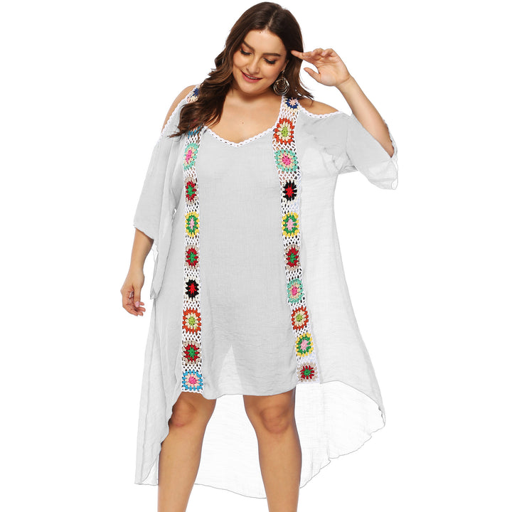 Damen mit floralem Stickdesign Strandüberwurf Echo Archiv