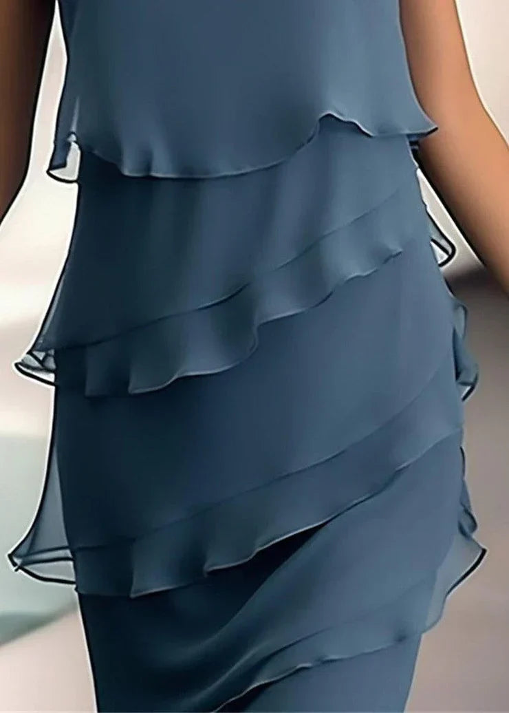 Echoarchiv | Mini Kleid Einfarbig Ohne Ärmel, Farbe Marine