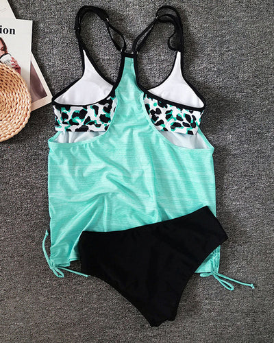 Echoarchiv | Unifarbenes Tankini mit Leopardenmuster