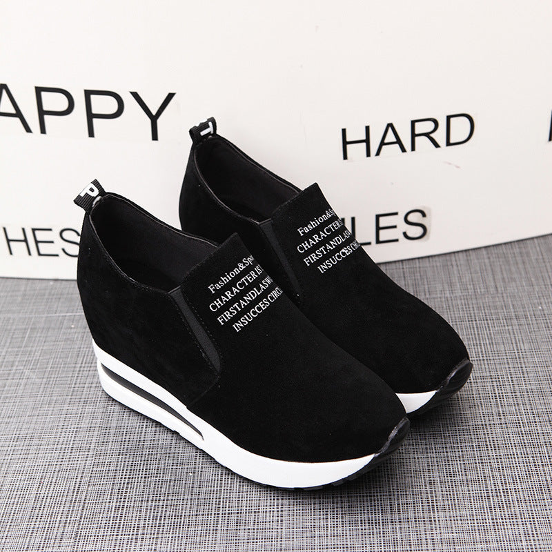 Damen nan Keilabsatz-Sneaker mit Samtoptik und elastischen Einsätzen Echo Archiv