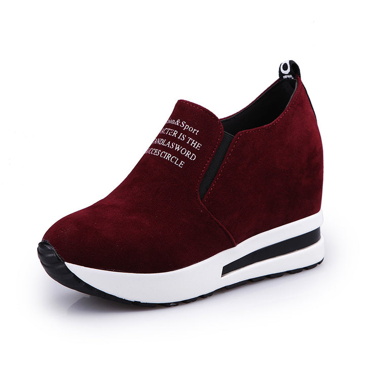 Damen nan Keilabsatz-Sneaker mit Samtoptik und elastischen Einsätzen Echo Archiv