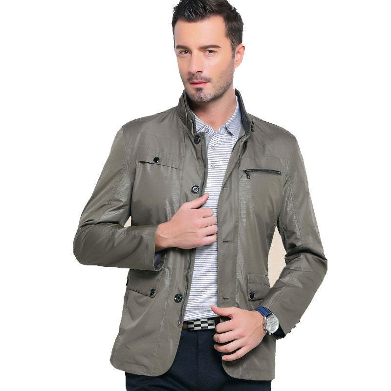 Herren Leichte Fieldjacke im City-Utility-Stil mit Stehkragen – Taviero
